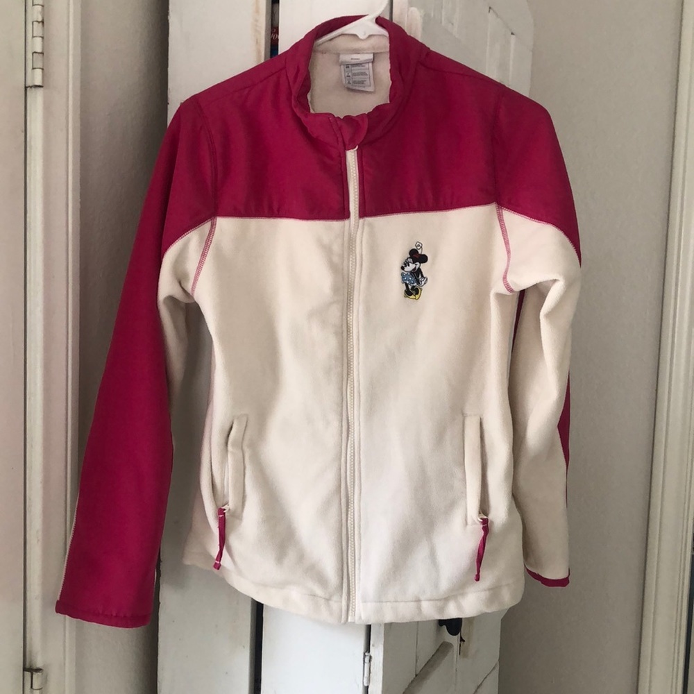 Vintage Mickey Mouse pink/cream fleece jacket
